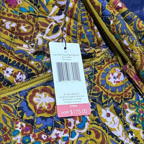 NEW VERA BRADLEY MULTICOLOR PAISLEY BACKPACK . - Picture 15 of 16